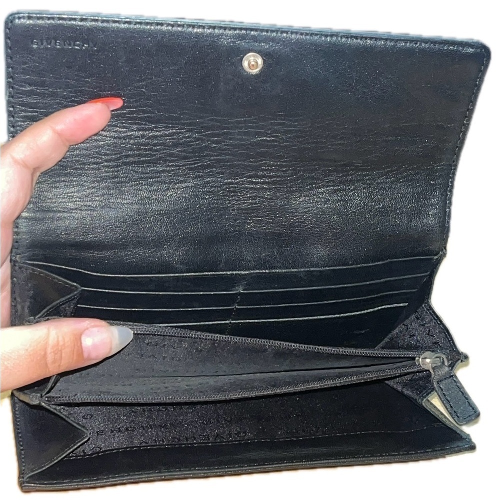 Rare Givenchy Monogram Women’s Long Canvas Wallet, Black/Gray Monogram - Picture 8 of 10